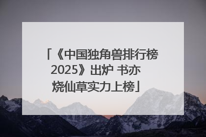 《中国独角兽排行榜2025》出炉 书亦烧仙草实力上榜