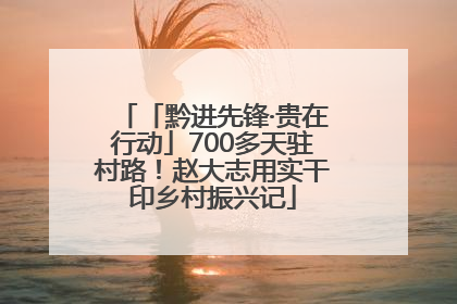 「黔进先锋·贵在行动」700多天驻村路！赵大志用实干印乡村振兴记