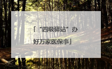 “四级驿站”办好万家医保事