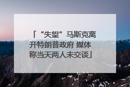 “失望”马斯克离开特朗普政府 媒体称当天两人未交谈