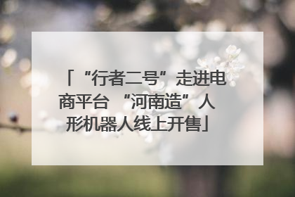 “行者二号”走进电商平台 “河南造”人形机器人线上开售