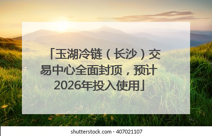 玉湖冷链（长沙）交易中心全面封顶，预计2026年投入使用