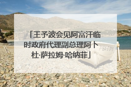 王予波会见阿富汗临时政府代理副总理阿卜杜·萨拉姆·哈纳菲