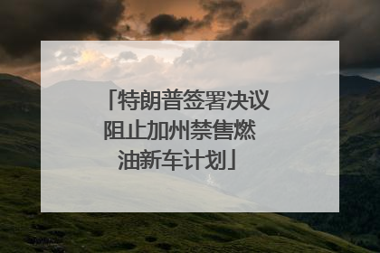 特朗普签署决议 阻止加州禁售燃油新车计划