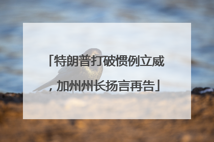 特朗普打破惯例立威，加州州长扬言再告