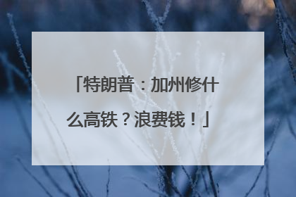 特朗普：加州修什么高铁？浪费钱！