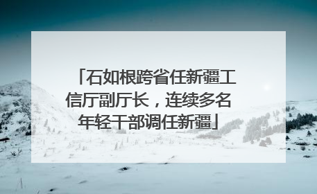 石如根跨省任新疆工信厅副厅长，连续多名年轻干部调任新疆