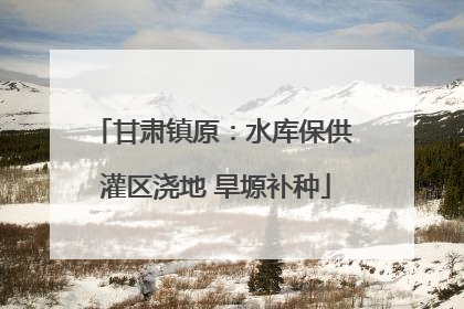 甘肃镇原：水库保供 灌区浇地 旱塬补种