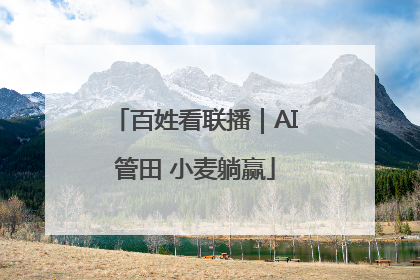 百姓看联播｜AI管田 小麦躺赢
