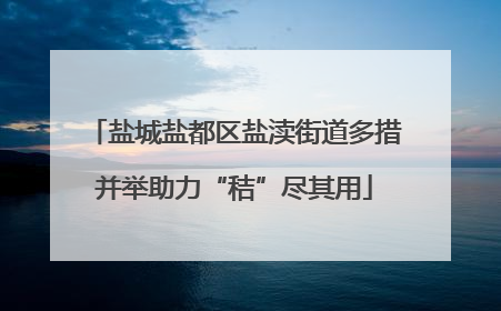 盐城盐都区盐渎街道多措并举助力“秸”尽其用