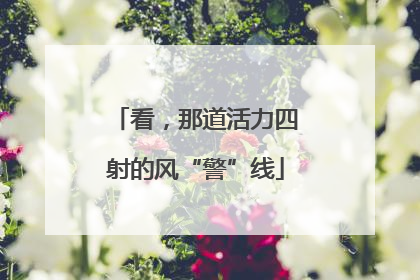 看，那道活力四射的风“警”线