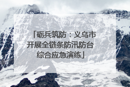 砺兵筑防：义乌市开展全链条防汛防台综合应急演练
