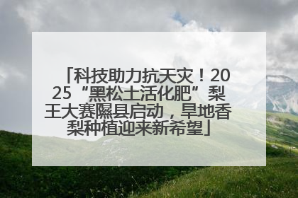 科技助力抗天灾！2025“黑松土活化肥”梨王大赛隰县启动，旱地香梨种植迎来新希望