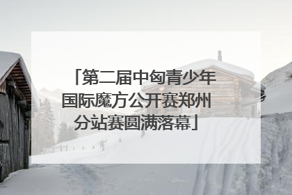 第二届中匈青少年国际魔方公开赛郑州分站赛圆满落幕