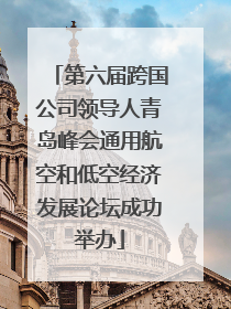 第六届跨国公司领导人青岛峰会通用航空和低空经济发展论坛成功举办