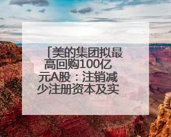 美的集团拟最高回购100亿元A股：注销减少注册资本及实施股权激励