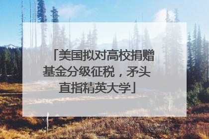 美国拟对高校捐赠基金分级征税，矛头直指精英大学