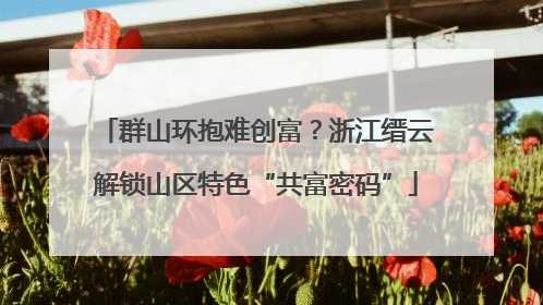 群山环抱难创富？浙江缙云解锁山区特色“共富密码”