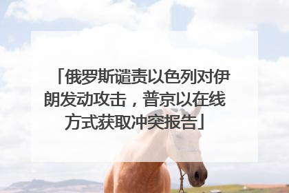 俄罗斯谴责以色列对伊朗发动攻击，普京以在线方式获取冲突报告