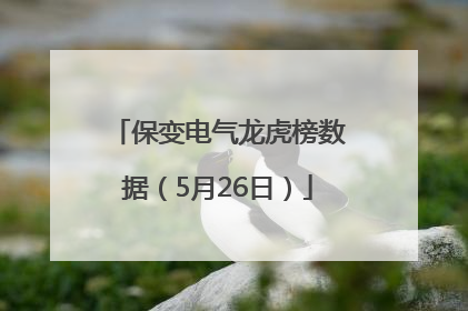 保变电气龙虎榜数据（5月26日）
