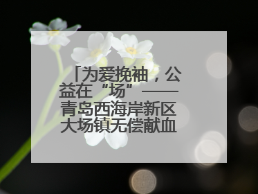 为爱挽袖，公益在“场”——青岛西海岸新区大场镇无偿献血活动温暖收官