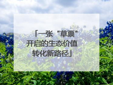 一张“草票”开启的生态价值转化新路径