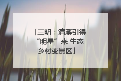 三明：清溪引得“明星”来 生态乡村变景区