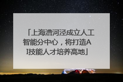 上海漕河泾成立人工智能分中心，将打造AI技能人才培养高地
