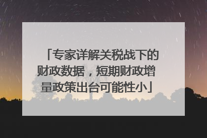 专家详解关税战下的财政数据，短期财政增量政策出台可能性小