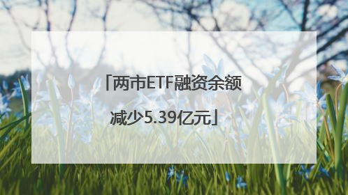 两市ETF融资余额减少5.39亿元