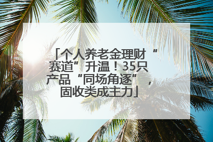 个人养老金理财“赛道”升温！35只产品“同场角逐”，固收类成主力