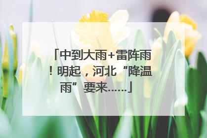 中到大雨+雷阵雨！明起，河北“降温雨”要来……