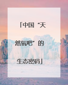 中国“天然氧吧”的生态密码