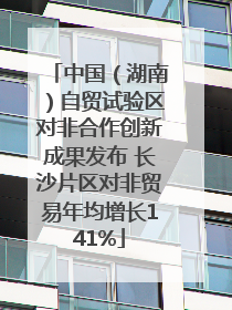 中国（湖南）自贸试验区对非合作创新成果发布 长沙片区对非贸易年均增长141%