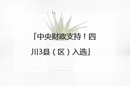中央财政支持！四川3县（区）入选