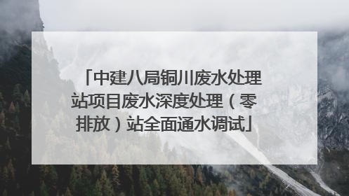 中建八局铜川废水处理站项目废水深度处理（零排放）站全面通水调试