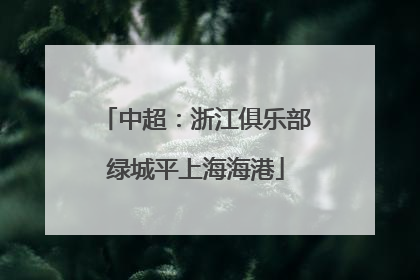 中超：浙江俱乐部绿城平上海海港