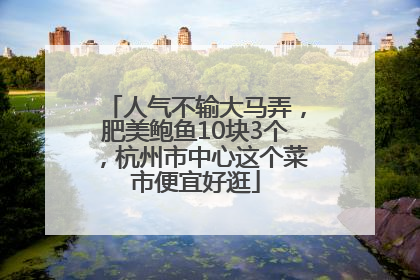 人气不输大马弄，肥美鲍鱼10块3个，杭州市中心这个菜市便宜好逛