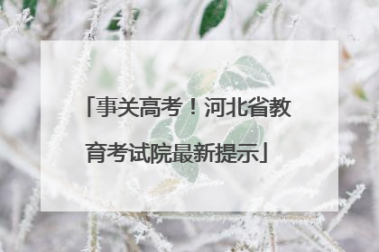 事关高考！河北省教育考试院最新提示