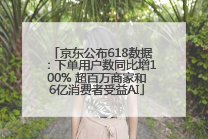 京东公布618数据：下单用户数同比增100% 超百万商家和6亿消费者受益AI