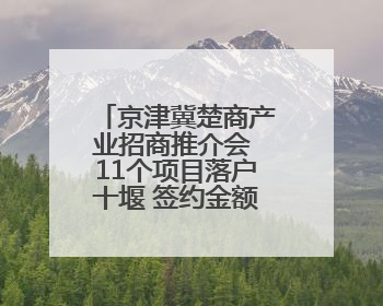 京津冀楚商产业招商推介会 11个项目落户十堰 签约金额超68亿元