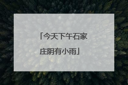 今天下午石家庄阴有小雨