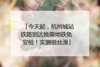 今天起，杭州城站铁路到达换乘地铁免安检！实测很丝滑