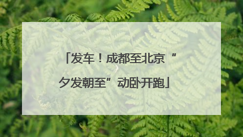 发车！成都至北京“夕发朝至”动卧开跑