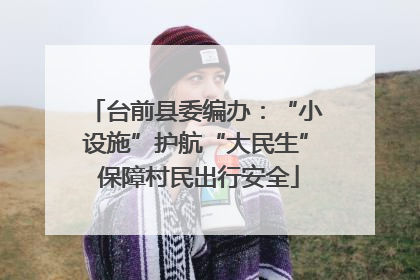 台前县委编办：“小设施”护航“大民生” 保障村民出行安全
