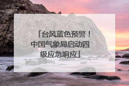 台风蓝色预警！中国气象局启动四级应急响应