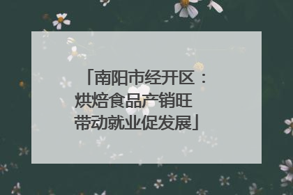 南阳市经开区：烘焙食品产销旺 带动就业促发展