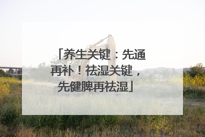 养生关键：先通再补！祛湿关键，先健脾再祛湿