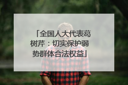 全国人大代表葛树芹：切实保护弱势群体合法权益