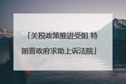 关税政策推进受阻 特朗普政府求助上诉法院